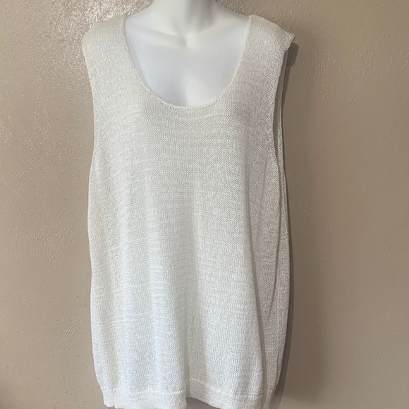 Tops - Lauren Ralph Lauren size 3X Pearl Knit Sleeveless Top - Pearl White NWT